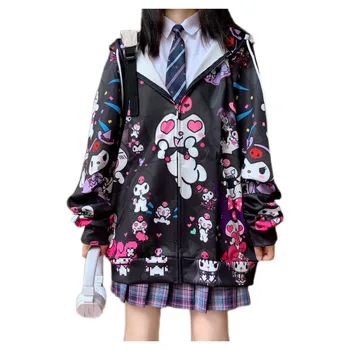 Harajuku Kuromi Tricoul Toamna Pentru Femei De Moda Drăguț Hoodie Lungă Maneca Punk Lolita Pulover Cu Gluga Anime Cosplay Costum