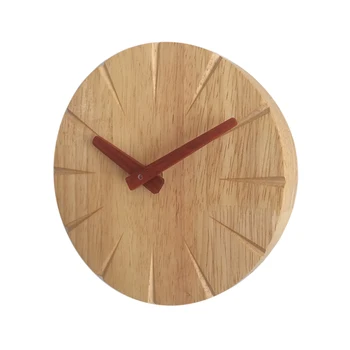 15cm Creative din lemn masiv ceas de perete camera de zi personalitate simplu ceas modern DIY ultra liniștită dormitor mic ceas de perete