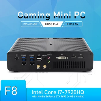 Hystou Jocuri Mini PC Intel Core i7 7920HQ N. VIDIA GeForce GTX1650 4gb 2*DDR4 Joc de Calculator Desktop Windows 10 4K HDMI DP DVI