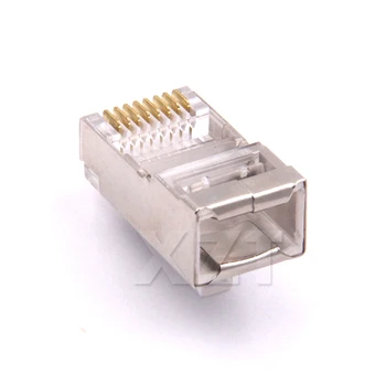 100buc/lot conector rj45 cat6 ecranat, conectori rețea mufă rj45 8p8c terminale pentru stp Cablu ethernet switch-uri, modem