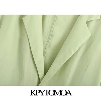 KPYTOMOA Femei 2020 Moda Supradimensionate Singur Pieptul Blazer Coat Vintage Maneca Lunga Buzunare Largi de sex Feminin de Îmbrăcăminte exterioară Topuri Chic