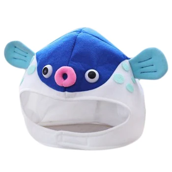 Halloween Amuzant Desen Animat Pește Puffer Pălărie De Pluș Umplute Jucărie Japoneză Globefish Cap Pălării De Partid Cosplay Foto Elemente De Recuzită