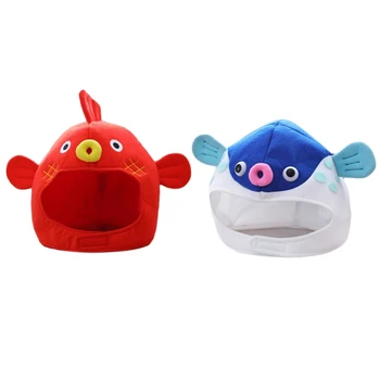 Halloween Amuzant Desen Animat Pește Puffer Pălărie De Pluș Umplute Jucărie Japoneză Globefish Cap Pălării De Partid Cosplay Foto Elemente De Recuzită