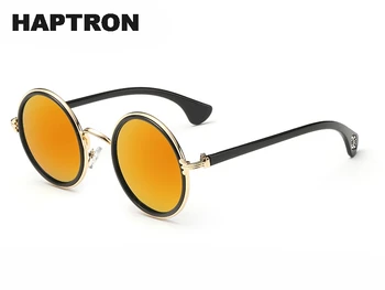 HAPTRON Retro Rotund ochelari de Soare pentru Femei Brand Designer de Epocă gotică Ochelari de Soare Aliaj Oglindă Negru Roz Ochelari Oculus de sol