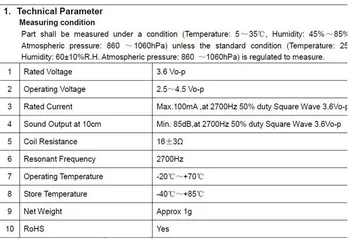 MLT-8530 AAC pasive SMD, SMT buzzer partea phonate 8.5*8.5*3mm 3V