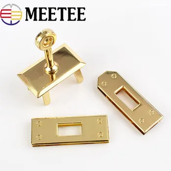 Meetee 1set(3pc)/2sets Metal Sac Catarame de Blocare Combinație Incuietoare DIY Depozitare Geanta Portofel din Piele Ambarcațiuni Accesoriu Hardware