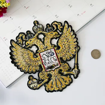 PGY Tuba Aur Rusia Emblemă Națională Patch-uri de Fier Pe Strat Fin de Vultur Spate Cauciuc Broderie Accesorii de Îmbrăcăminte Motociclist Patch-uri