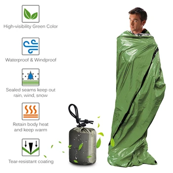Portabil, Ușor de Urgență Sac de Dormit de Prim Ajutor, Sac de Dormit PE Aluminiu Cort Pentru echipament de Camping, pentru Drumeții de Protecție solară
