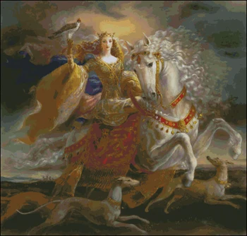 Lucru manual,calul alb și prințesa Numărat Broderie,DIY Aida cruciulițe kituri,Oameni de Arte Model Cross-Cusaturi de Decor