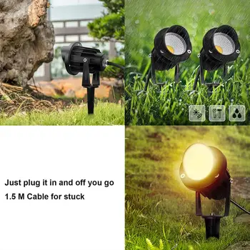 COB Grădină cu Gazon, cu Lampa în aer liber LED 230V Spike Lumina 5W Calea Peisaj Impermeabil Loc de Becuri de lumina Reflectoarelor