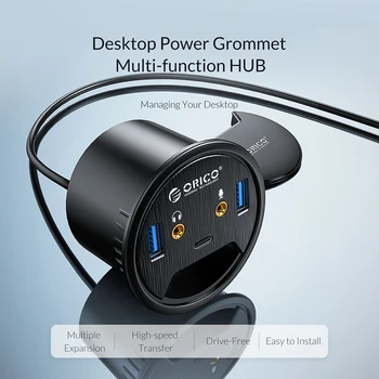 ORICO Multi-Funcție Desktop Manșon HUB USB 3.0 Type-C, Tip-Audio Birou Adaptor de Montare Splitter Power Masă Adaptor de Montare