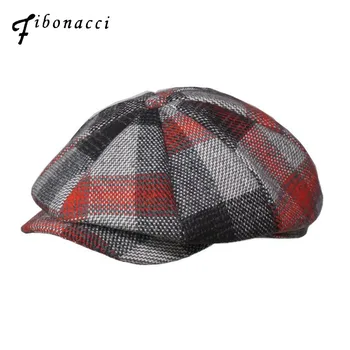 Fibonacci 2019 Oameni Noi Bereta Carouri Marca De Calitate Lână Pălărie Flatcap Ivy Vintage De Toamna Iarna Capac De Vânzător De Ziare
