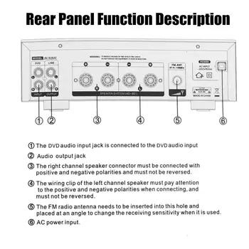 Home Theater Amplificatoare bluetooth Acasă Putere Amplificator Audio Stereo AV-505AT 110-220V AMP Mixer USB FM