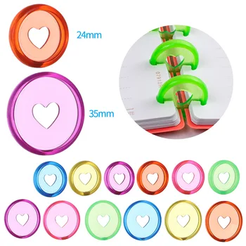 24mm 30BUC culoarea bomboane în formă de inimă disc liant pentru legarea notebook / planificator Diy volante cu caracter obligatoriu inelul de legare consumabile
