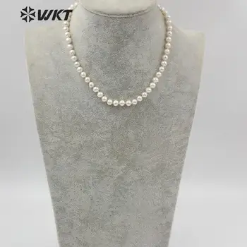 WT-JN112 de moda Uimitor 6mm neregulate colier de perle de 14 inch lung de apă dulce pearl noduri cravată colier pentru femei cravată colier da