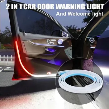 12V Decorativ Masina de Lumină Ușă, Lampă de Avertizare Auto Ușa Benzi cu LED-uri de Lumină Universală Ușa Deschisă Lumini Stroboscopice de Siguranță Ambient Lămpi