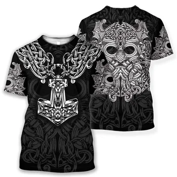 Viking - simbol Tatuaj Raven 3D Imprimate barbati tricou de Moda Harajuku maneca Scurta tricou de vara streetwear Unisex tee topuri WS-225