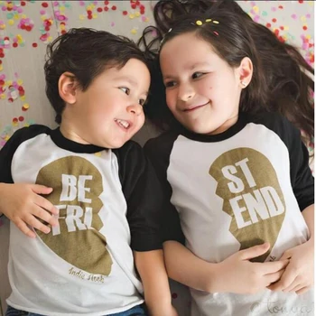 Noua Familie de Vară Uite tricouri de Bumbac Mâneci Lungi cel Mai bun Prieten al T-shirt pentru Copii Tricou pentru Băieți și Fete Haine de Familie Haine de Potrivire