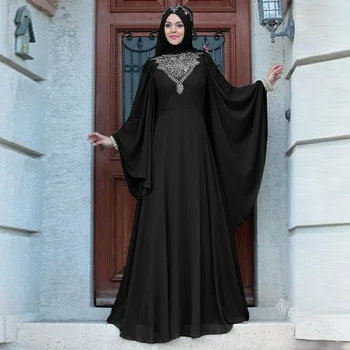 Abaya dubai 2020 musulman rochii Imprimate de înaltă talie și cu mâneci lungi de zbor rochie cu mâneci lungi bangladesh rochii S-5XL