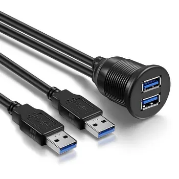 USB de pe Panoul de Flush Mount Cablu , Dual USB 3.0 Extensie USB Mount, Dash Muntele, Muntele Culoare, cu Montare pe Panou, pe Cablu