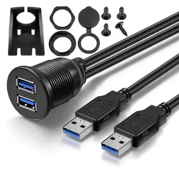 USB de pe Panoul de Flush Mount Cablu , Dual USB 3.0 Extensie USB Mount, Dash Muntele, Muntele Culoare, cu Montare pe Panou, pe Cablu