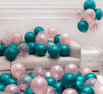 30 Buc 15 Seturi de 10inch cu Strat Dublu de Perle Turcoaz Verde Balon Latex Turcoaz Heliu Premium Baloane Ziua de naștere Petrecere de Nunta Decor
