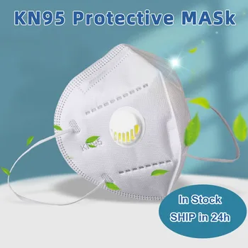 2-100buc KN95 Masca Valve Masca de Respirat Masca de Fata 5 Strat de Protecție Anti-praf, poluare Masca de Protecție Față Mascarilla