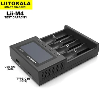 LiitoKala Lii-M4 5V 18650 Incarcator, Display LCD Universal Încărcător Inteligent Test de capacitate pentru 26650 18650 21700 18500 AA AAA etc