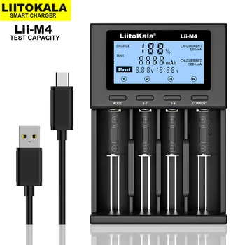 LiitoKala Lii-M4 5V 18650 Incarcator, Display LCD Universal Încărcător Inteligent Test de capacitate pentru 26650 18650 21700 18500 AA AAA etc