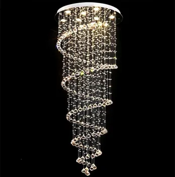 Lungi Candelabru de Cristal pentru casa scării, Ver camera de zi Bucatarie Luciu De Cristal italian de Design rotund candelabre de cristal Lampă
