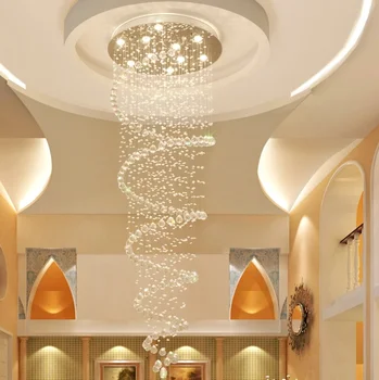 Lungi Candelabru de Cristal pentru casa scării, Ver camera de zi Bucatarie Luciu De Cristal italian de Design rotund candelabre de cristal Lampă