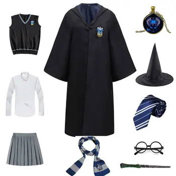 Hermione Granger Haine Pentru Copii Adulți Viperinilor Ochi-De-Șoim Astropufii, Halat Eșarfă Bagheta Lega Cosplay Wizard Costum De Halloween