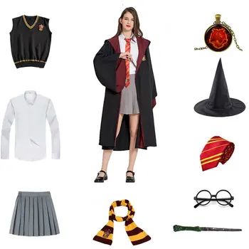 Hermione Granger Haine Pentru Copii Adulți Viperinilor Ochi-De-Șoim Astropufii, Halat Eșarfă Bagheta Lega Cosplay Wizard Costum De Halloween