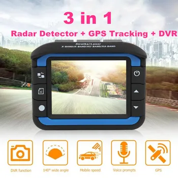 3-în-1 masina detector de radar DVR recorder viteza detector de voce rusă GPS camera de conducere recorder fix măsurare debit