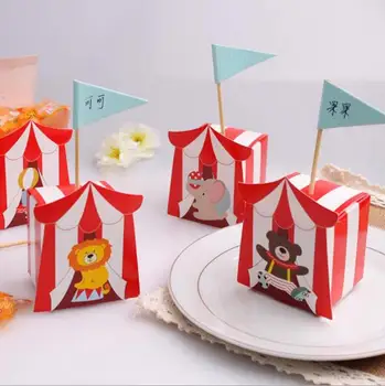 10BUC/Mulțime de Desene animate Circ Petrecere cu Tema DIY Cutie de Bomboane Pentru Copii, Petrecere Copil de Dus Decorare Bomboane Cutie de Cadou Consumabile