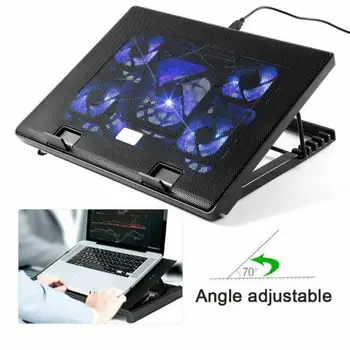 Noua Moda Profesionist de Răcire Laptop Cooler Pad Sta 5 Fan 2 USB Computer Mat Pentru 11