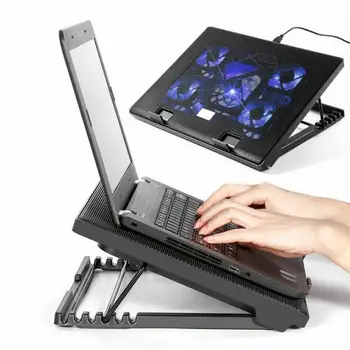 Noua Moda Profesionist de Răcire Laptop Cooler Pad Sta 5 Fan 2 USB Computer Mat Pentru 11
