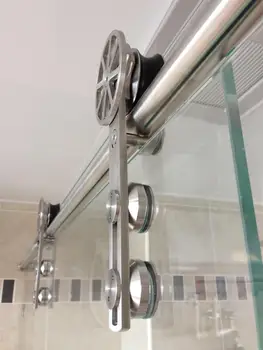 DIYHD 152cm/200cm oțel inoxidabil vorbit roata de duș cu uși glisante urmări fara rama satin alunecare ușă de duș hardware