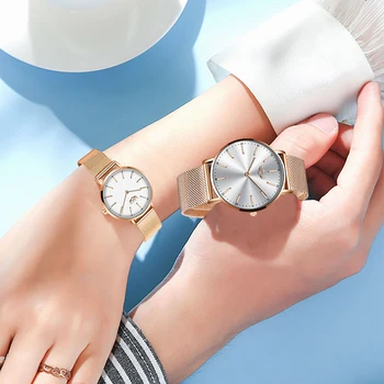 Reloj Mujer 2020 LIGE Femei de Moda Rose Quartz Lady Plasă Watchband Casual de Inalta Calitate rezistent la apa Încheietura mîinii Ceas pentru Femei Ceas