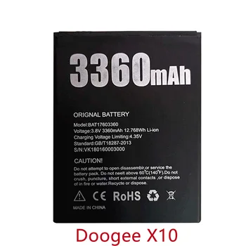 3.8 V 3360mAh Pentru DOOGEE X10 MT6570 X10S MT6580M 5.0