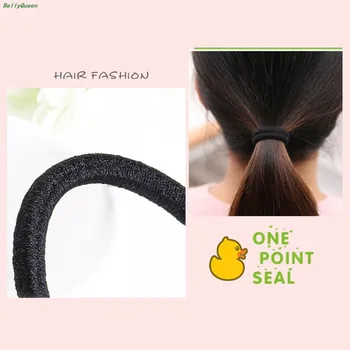 100 Buc Negru Elastic Hairband Fata De Femei De Moda De Păr Dotari Elastic De Par