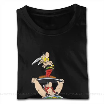 Cel Mai Bun Asterix Si Obelix Tricouri Barbati Personalizate De Imprimare Cu Mâneci Scurte Ultra Bumbac Negru Echipajului T-Shirt