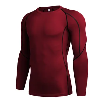 2018 Bărbați Dresuri Exercitii de Fitness pentru Bărbați Călare Antrenament Uscare Rapidă Compresie Maneca Lunga T-Shirt Îmbrăcăminte de Fitness