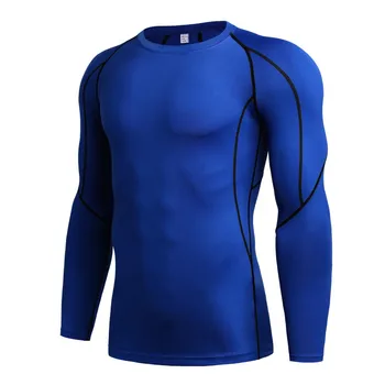 2018 Bărbați Dresuri Exercitii de Fitness pentru Bărbați Călare Antrenament Uscare Rapidă Compresie Maneca Lunga T-Shirt Îmbrăcăminte de Fitness