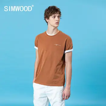 SIMWOOD 2020 Vara Noi de Îmbrăcăminte-Vopsit Tricou Barbati Scrisoare de Imprimare Vintage bumbac plus dimensiune topuri de moda tricouri tricouri SJ130431