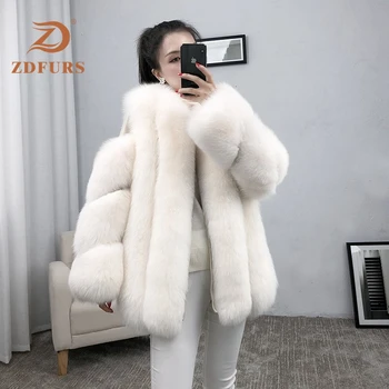 ZDFURS* blană haină de blană de vulpe design doamnelor iarna chiar haină de blană de vulpe detasabila haină de blană adevărată prod