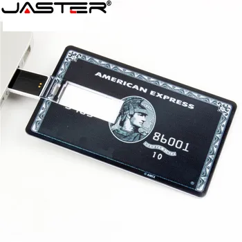 JASTER client LOGO-ul rezistent la apa Super Slim Card de Credit USB 2.0 Flash Drive 32GB pen drive 4G 8G 64G card bancar model de Stick de Memorie