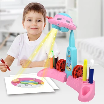 Zhorya Desen Proiector Jucarii pentru Copii OZN Proiecție Pictura Mașină Plastic Copii Jucărie de Învățământ Joc Creativ Băieți Cadou