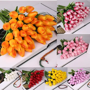 10buc Artificiale Lalele Flori False Vie Mini Tulip Flores Fleur Artificiales Pentru Acasă Buchet de Nunta de Decorare Ieftine Flori