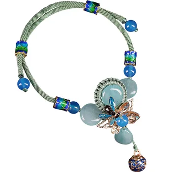 Fluture de Albine brățara albastră, floare de piatra glezna bratari pentru femei picior reglabil bijuterii accesoriu de vara femei prietena cadou